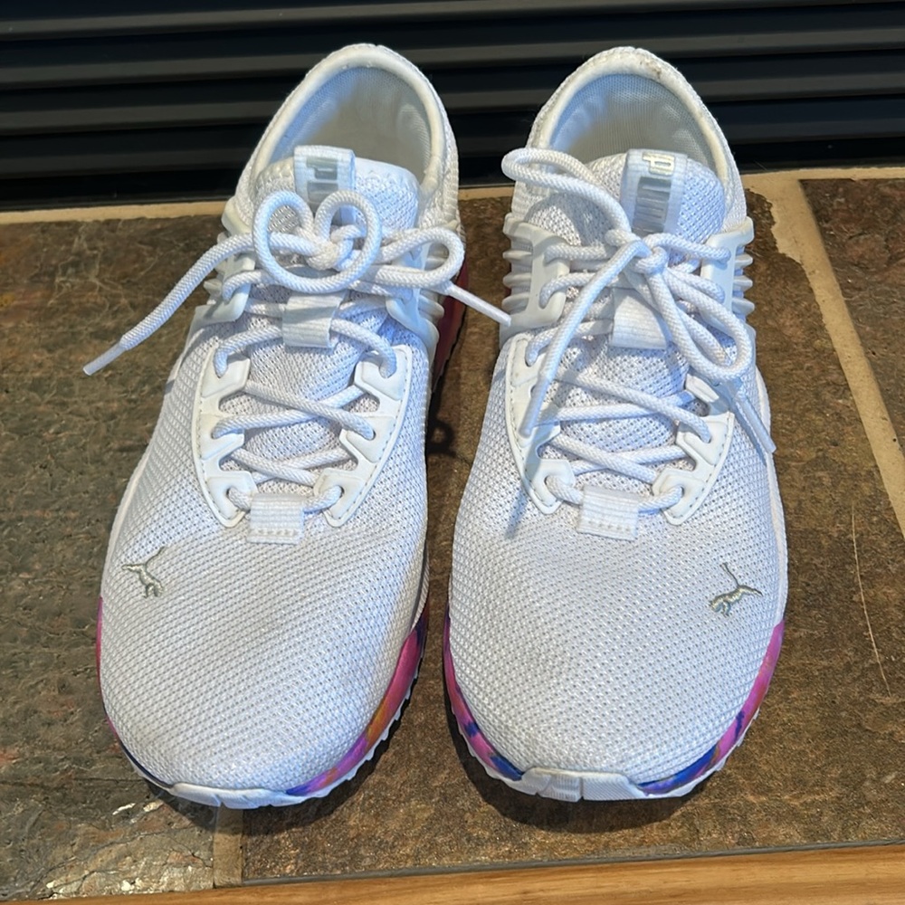 PUMA Sneakers, Pacer Future Bleached Tie-Dye Shoe, Men’s 7, Women’s 8 Great Cond - Picture 2 of 7